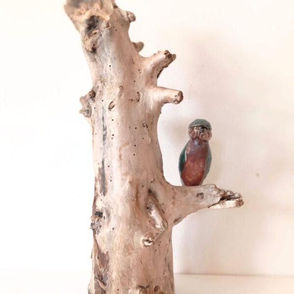 Alone in Raku ceramic on Alder tree - Image 2